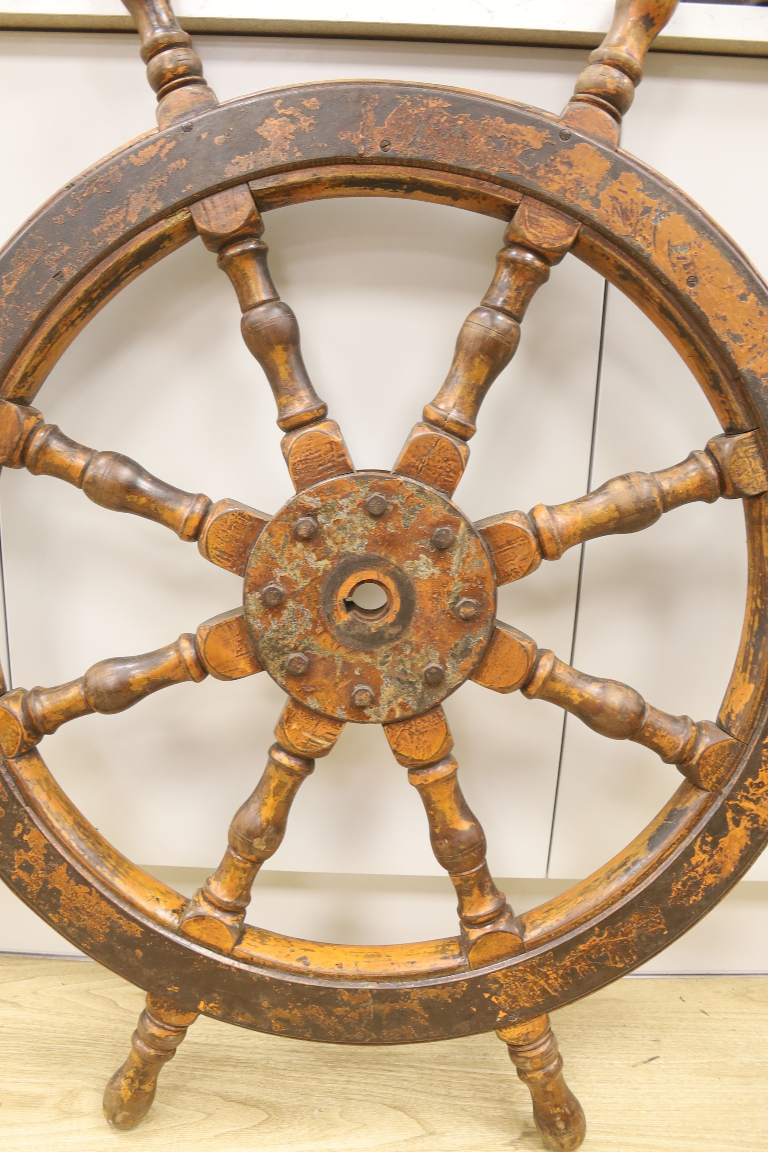 A ship's wheel, diameter 73cm